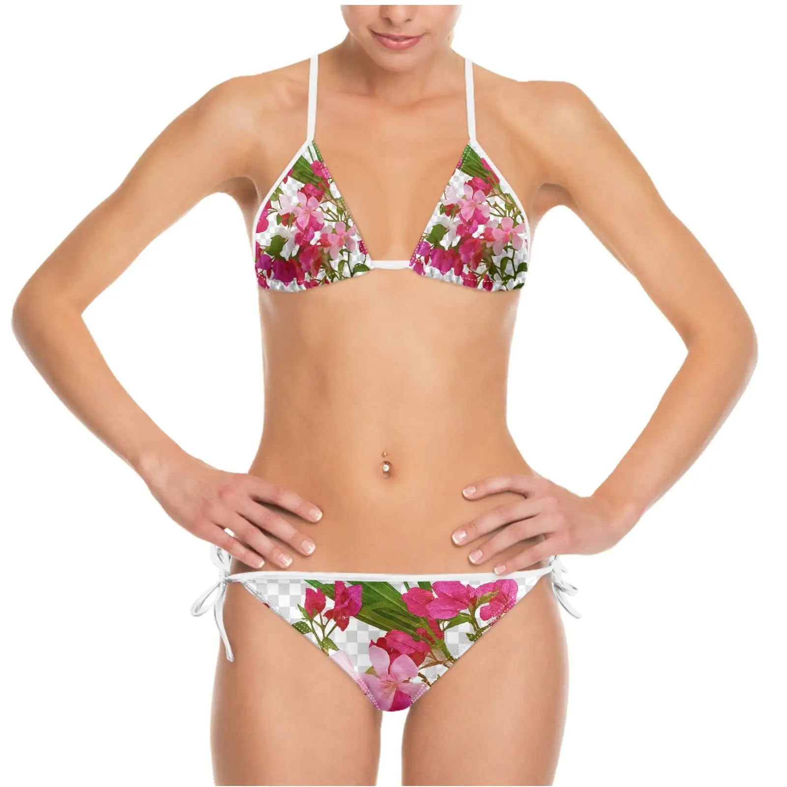 Bikini esclusivo a fiori rosa
