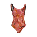 Costume da bagno intero mod. fiori rosa paillets