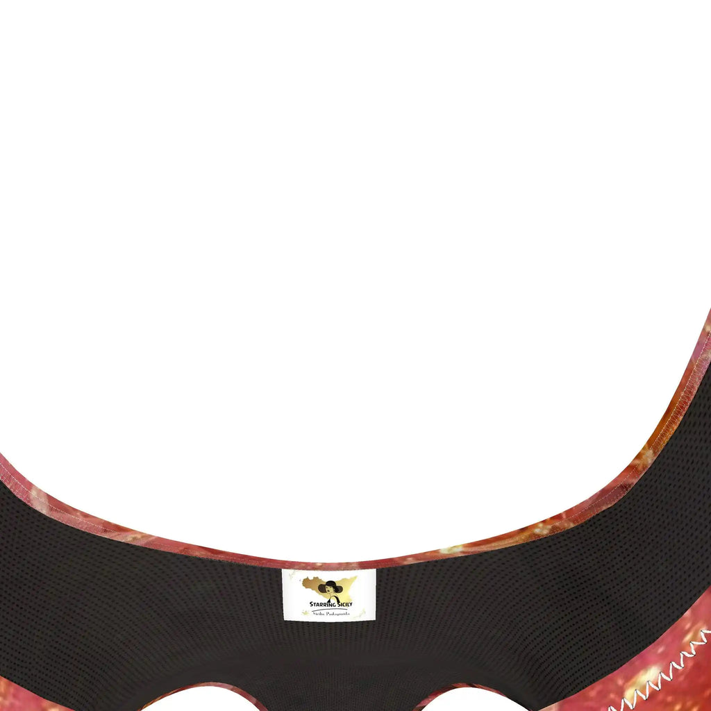 Costume da bagno intero mod. fiori rosa paillets