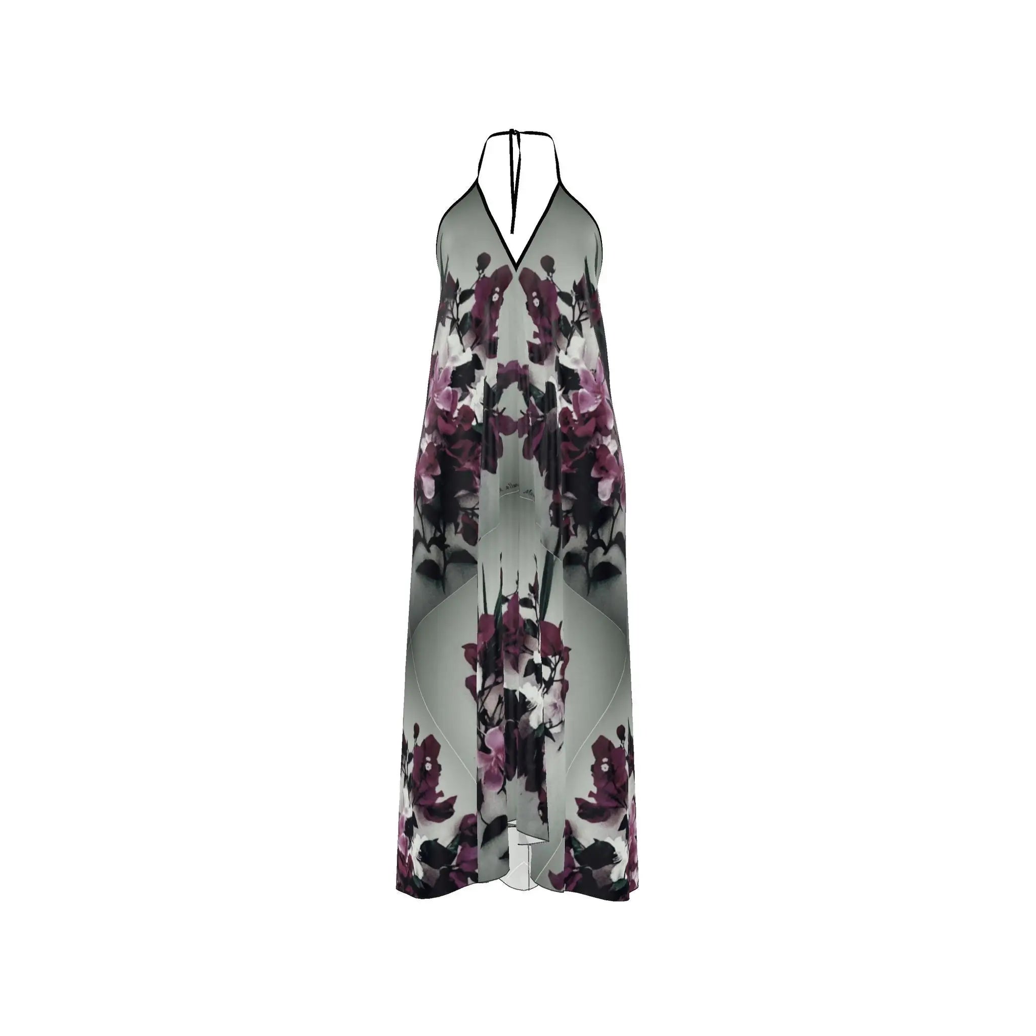 Abito Scollo Halter esclusivo a tema floreale
