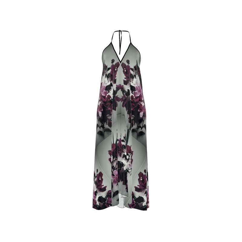 Abito Scollo Halter esclusivo a tema floreale