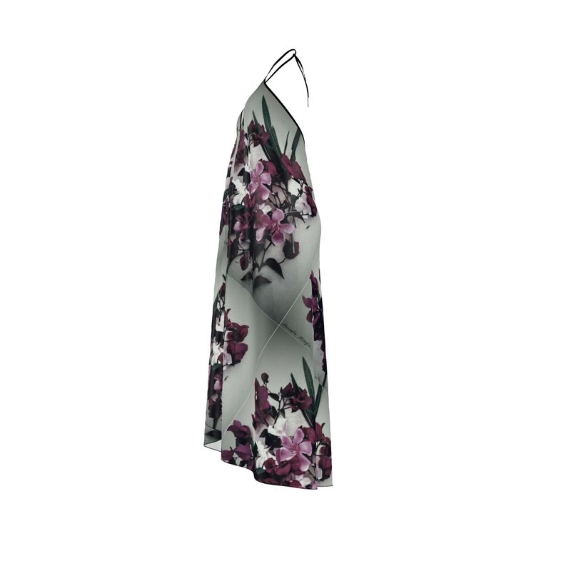 Abito Scollo Halter esclusivo a tema floreale