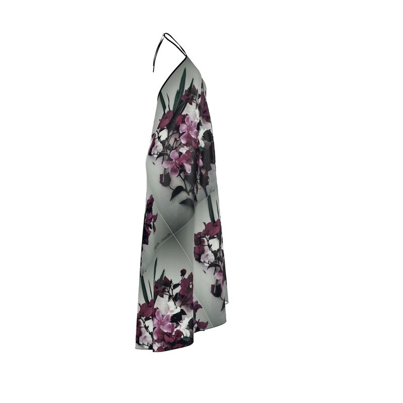 Abito Scollo Halter esclusivo a tema floreale