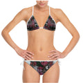 Bikini esclusivo a fiori artistico rosa